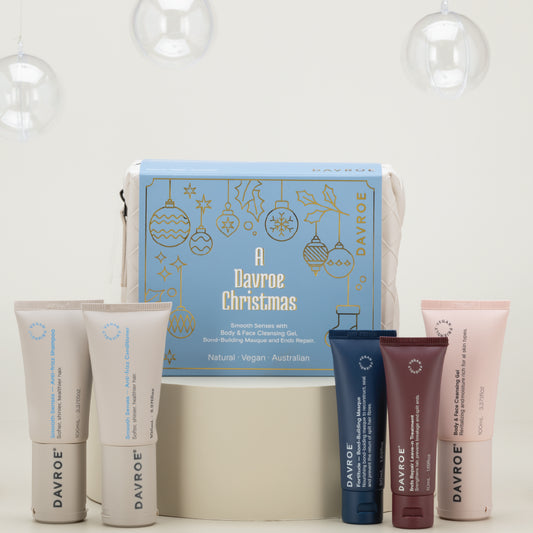 DAVROE SMOOTH SENSES CHRISTMAS TRAVEL SET 5PC FOR ANTI FRIZZ