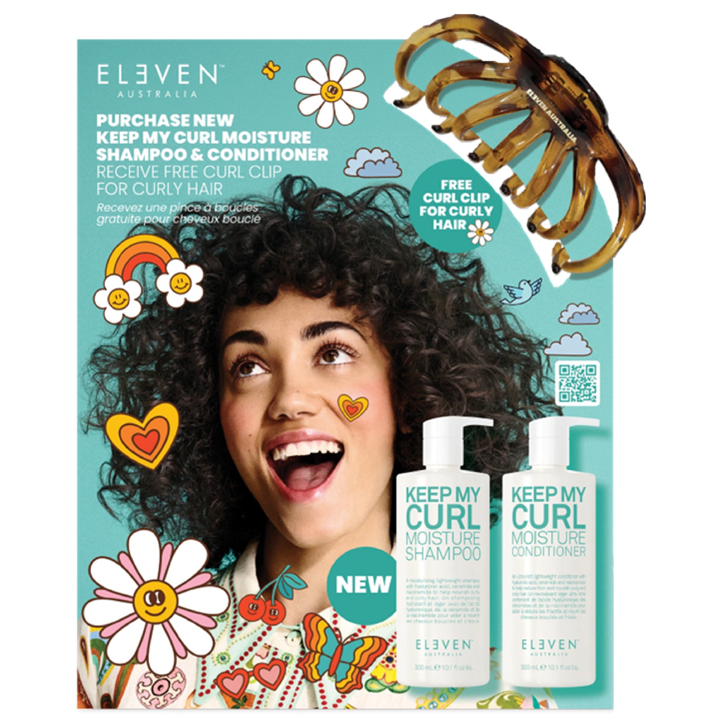 ELEVEN CURLY CLAW CLIP- Yours FREE when you purchase the new Keep My Curl Shampoo & Conditioner