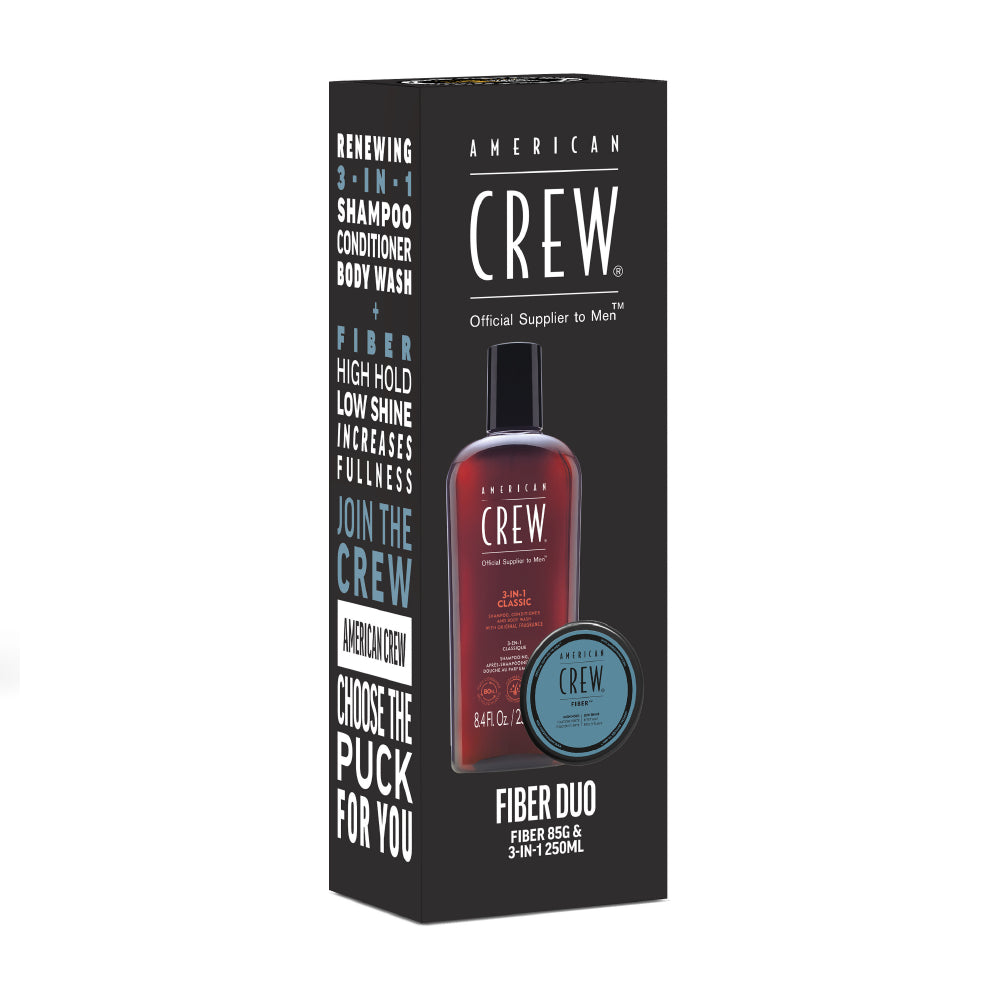 AMERICAN CREW DAILY CLEANSING SHAMPOO AND FIBER GIFT SET