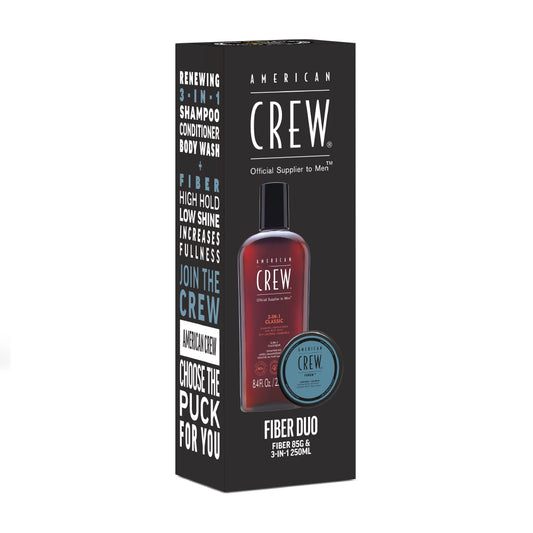 AMERICAN CREW DAILY CLEANSING SHAMPOO AND FIBER GIFT SET