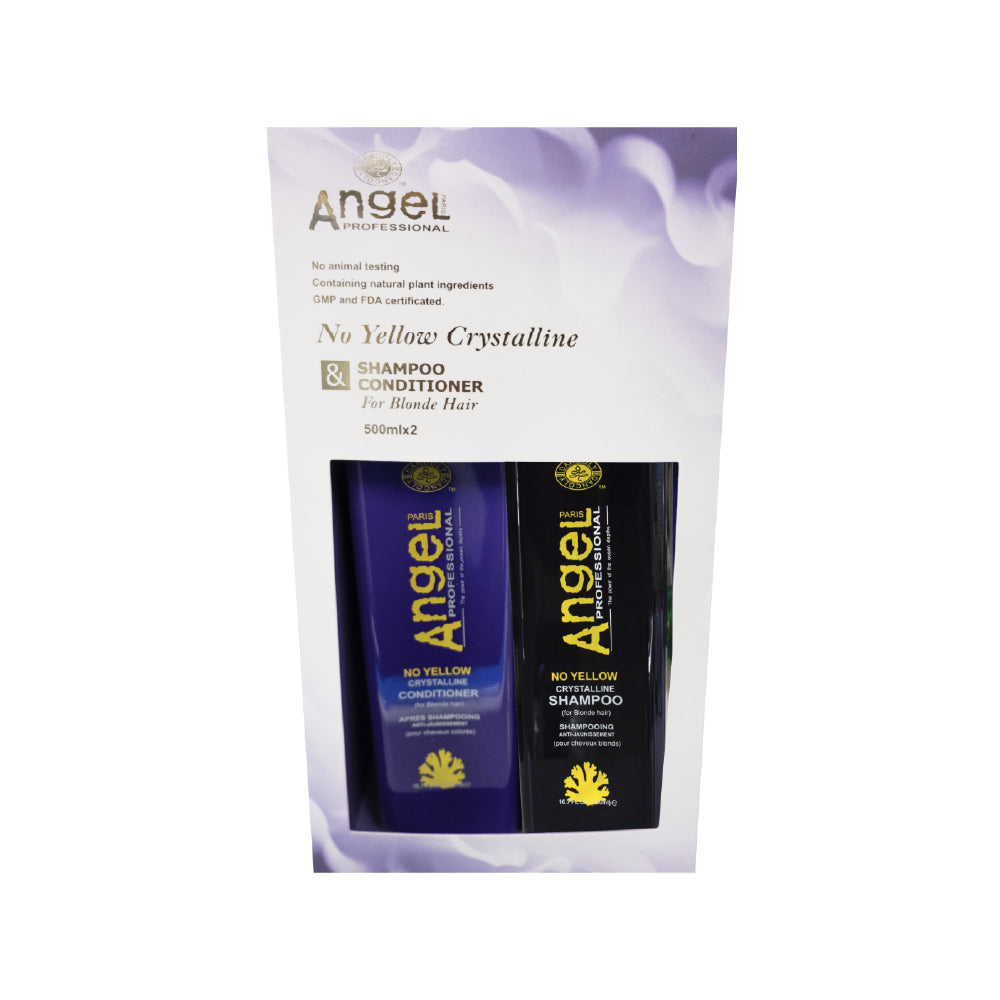 ANGEL PROFESSIONAL NO YELLOW CRYSTALLINE DUO GIFT SET FOR BLONDE HAIR 500ML