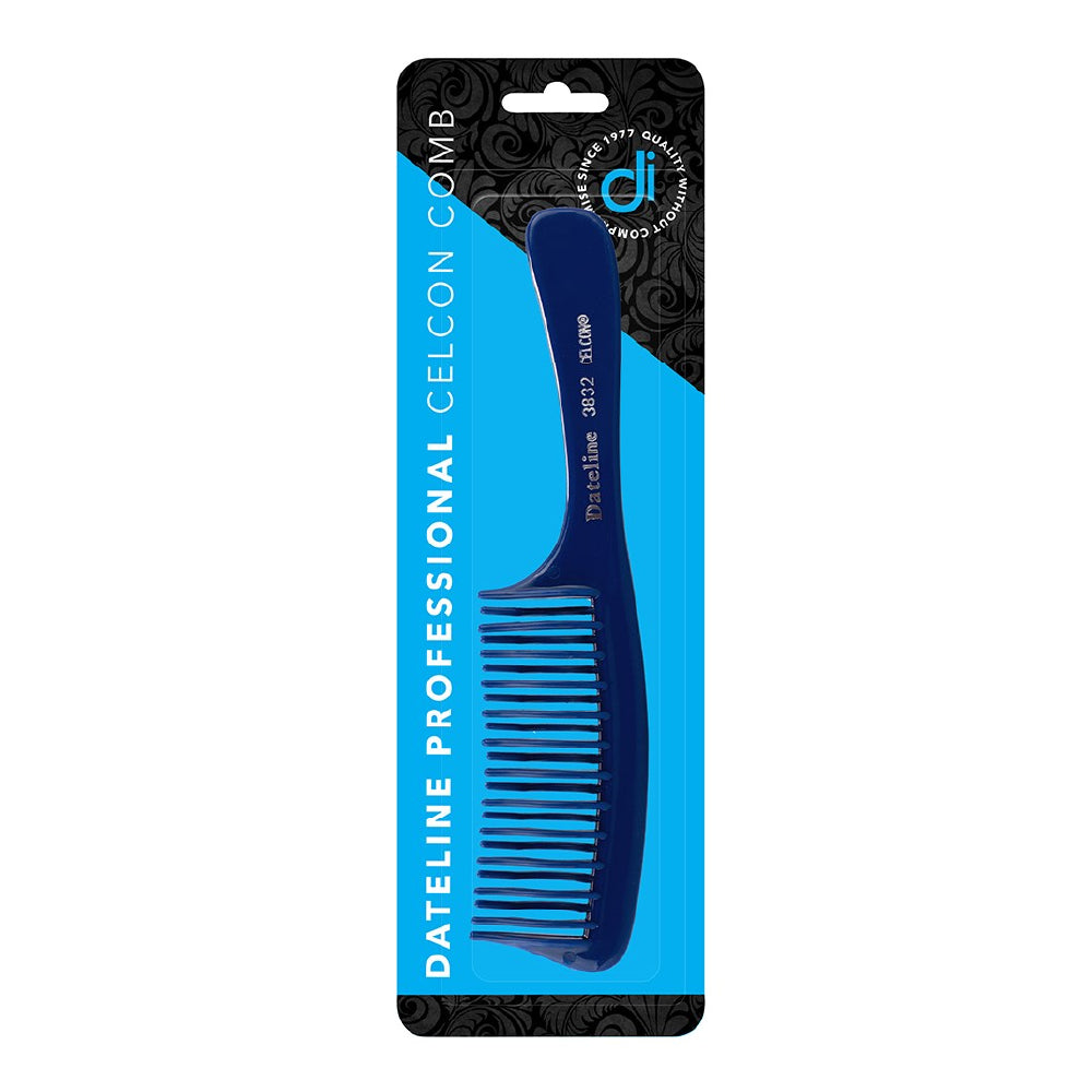 DATELINE PROFESSIONAL 3832 CELCON WIDE TOOTH DETANGLING COMB BLUE