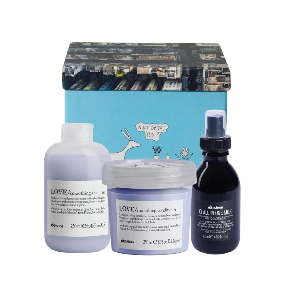 DAVINES LOVE SMOOTH THREE PIECE GIFT SET