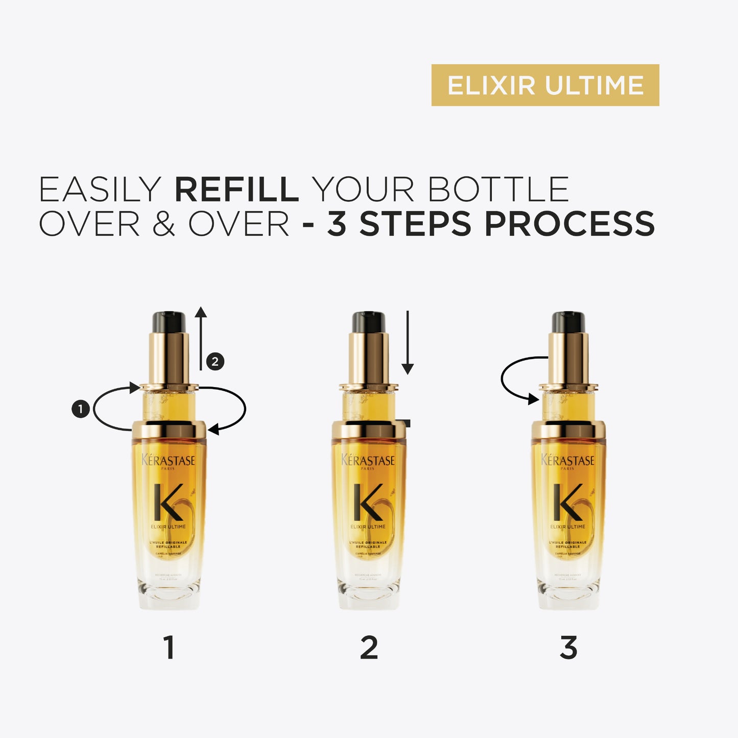 KÉRASTASE ELIXIR ULTIME L'HUILE ORIGINALE REFILLABLE HAIR OIL 75ML