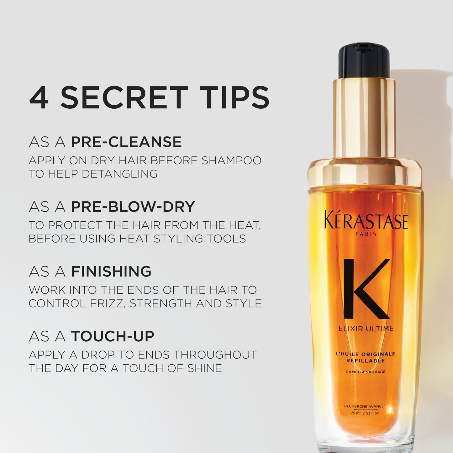 KÉRASTASE ELIXIR ULTIME L'HUILE ORIGINALE REFILLABLE HAIR OIL 75ML