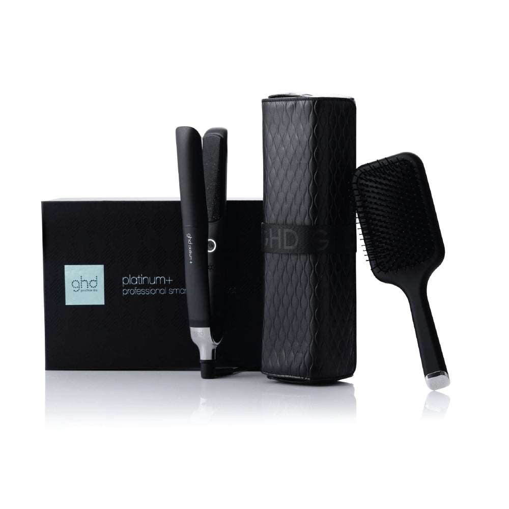 ghd PLATINUM+ WITH PADDLE BRUSH & HEAT-RESISTANT BAG GIFT SET