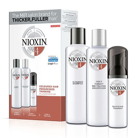 Nioxin 3D Care System 4 - 3 Piece Trial Kit For Noticeably Thinning Coloured Hair