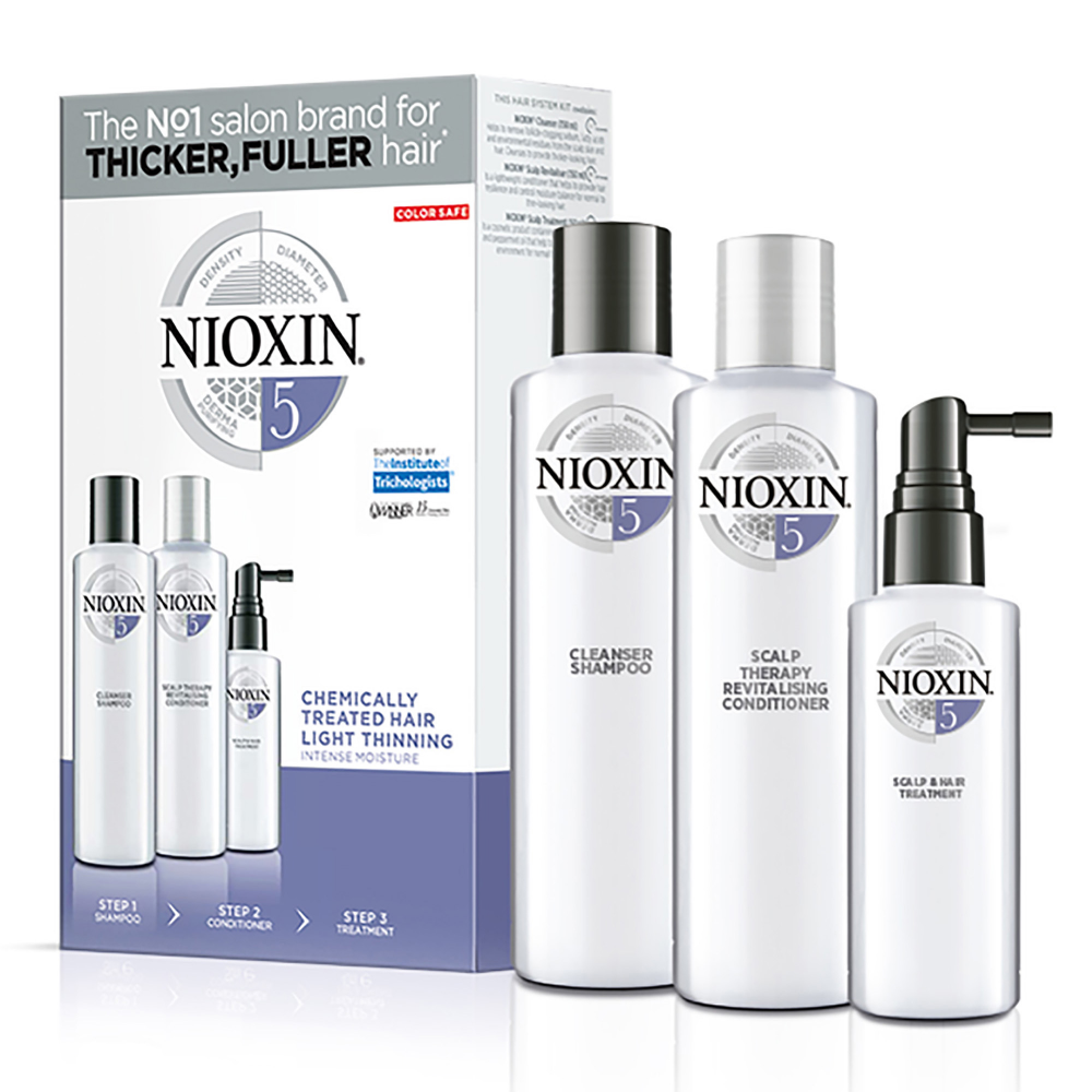 Nioxin 3D Care System 5 - 3 Piece Trial Kit For Lightly Thinning Chemically Treated Hair