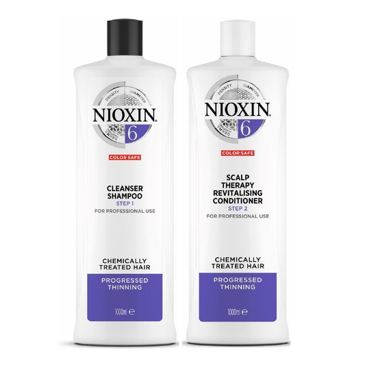 NIOXIN 3D CARE SYSTEM 6 - CLEANSER SHAMPOO AND REVITALISING CONDITIONER FOR NATURAL HAIR WITH LIGHT THINNING 1L DUO VALUED AT $178